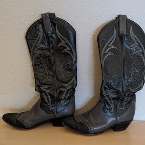 Tony Lama Western Cowboy Tall Boots Vintage Womens Size 6.5 M